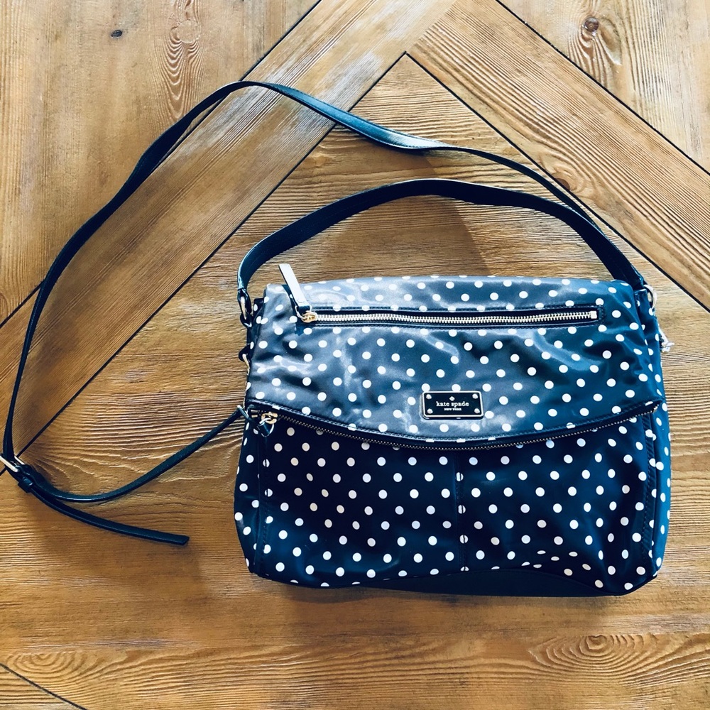 Kate Spade black polka dot crossbody bag